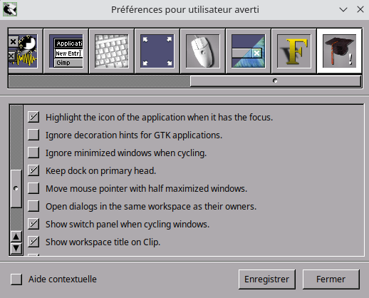 préférences de WindowMaker 0.96